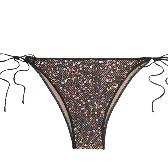 Oseree Netquins Microkini Bottoms Sequined Size Small New with Tag Tie String - Picture 1 of 11